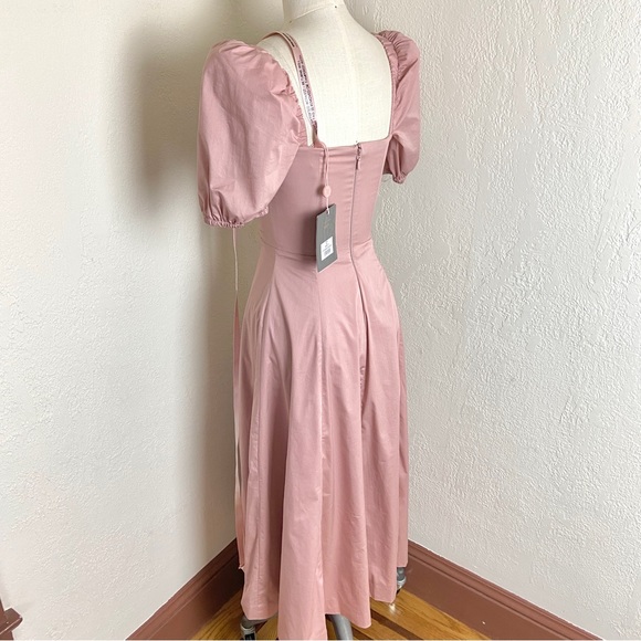 💔SOLD $209 House of CB Tallulah Blush Puff Sleeve Pink Dress - Picture 5 of 12